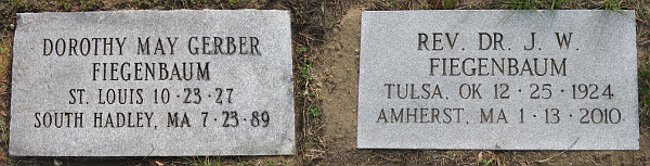 Gravestones of J. W. Fiegenbaum and Dorothy May (Gerber) Fiegenbaum
