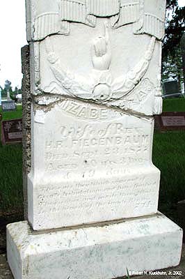 Grave marker of Elizabeth Ann (Krümpel) Fiegenbaum