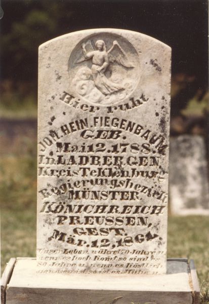 Grave marker of Johann Heinrich Fiegenbaum