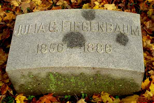 Grave marker of Julia (Gillespie) Fiegenbaum