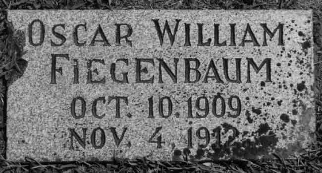 Grave marker of Oscar Wilhelm Fiegenbaum