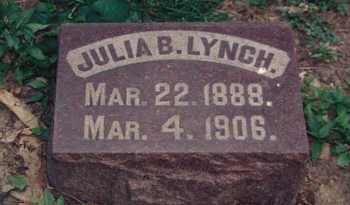 Grave marker of Julia B. Lynch