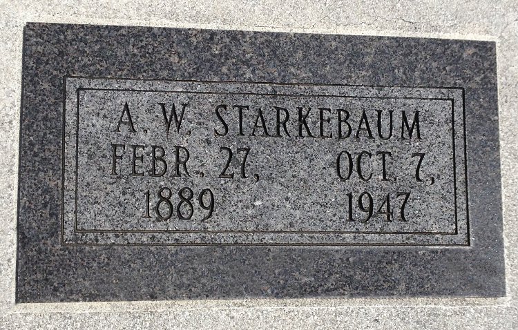 Gravestone of Arthur William Starkebaum