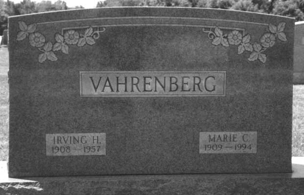 Gravestone of Irving H. and Marie C. (Rechtermann) Vahrenberg