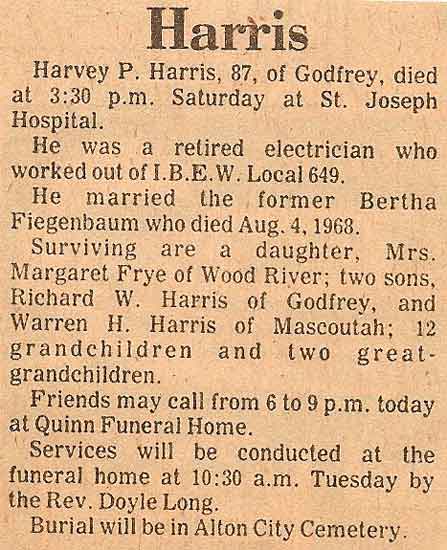 Obituary for Harvey Pope Harris