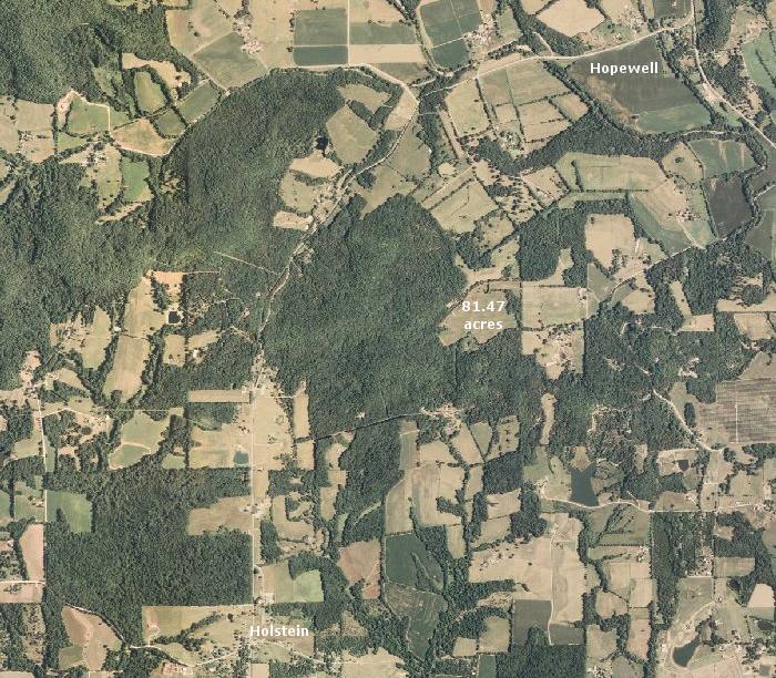 Aerial photo map of land in Warren County, Missouri