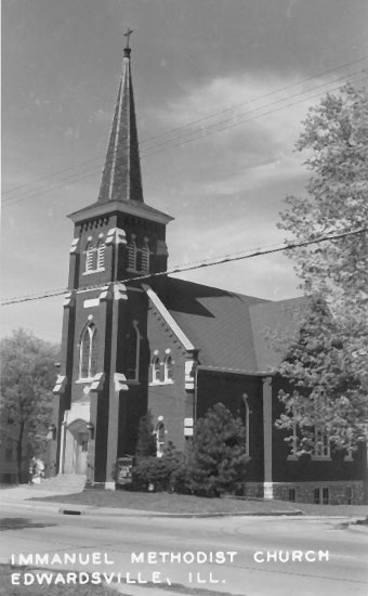 photo of Immanuel United Methodist Church at Edwardsville, Illinois, date unknown
