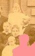 clipping from extended family portrait showing only the Fiegenbaum-Gillespie-Springer family