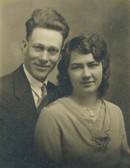 studio photograph of Edwin and Lucille (Rinne) Fiegenbaum at the time of their wedding