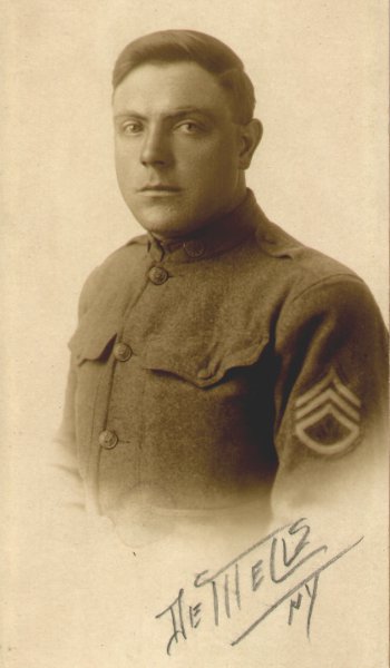 studio photographic portrait of Eugene A. Gerber in his army uniform