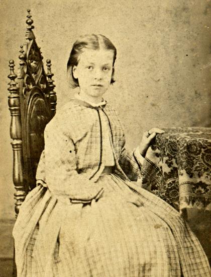 photographic studio portrait of a young Julia B. Gillespie