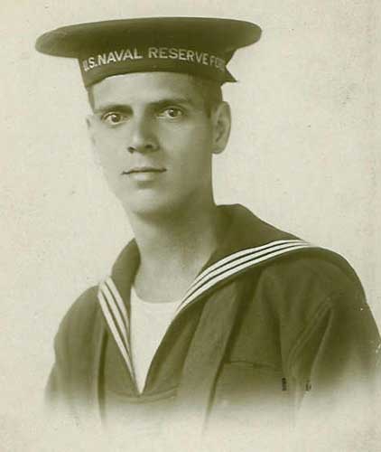 formal photographic portrait of Harvey P. Harris in his uniform for the U.S. Naval Reserv Forces