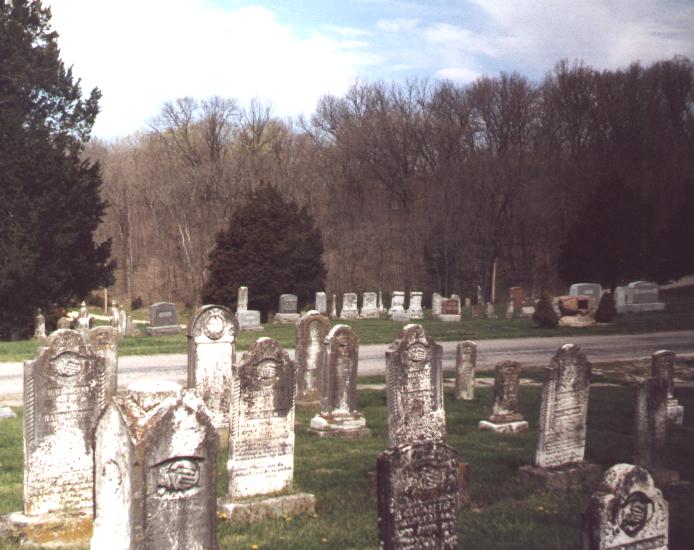 photo showing two of the cemeteries at Holstein, Missouri