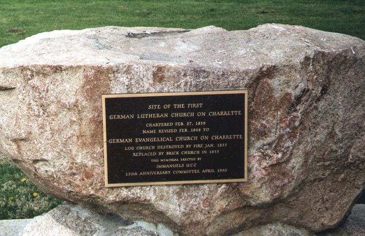 photo of memorial plaque in the oldest cemetery at Holstein, Missouri