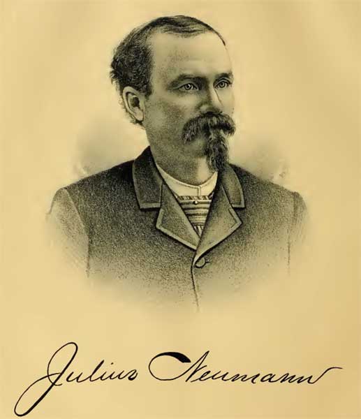artistic portrait of Julius Neumann published about 1888