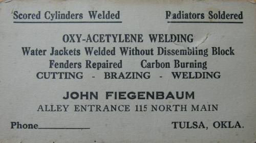 John Fiegenbaum's business card